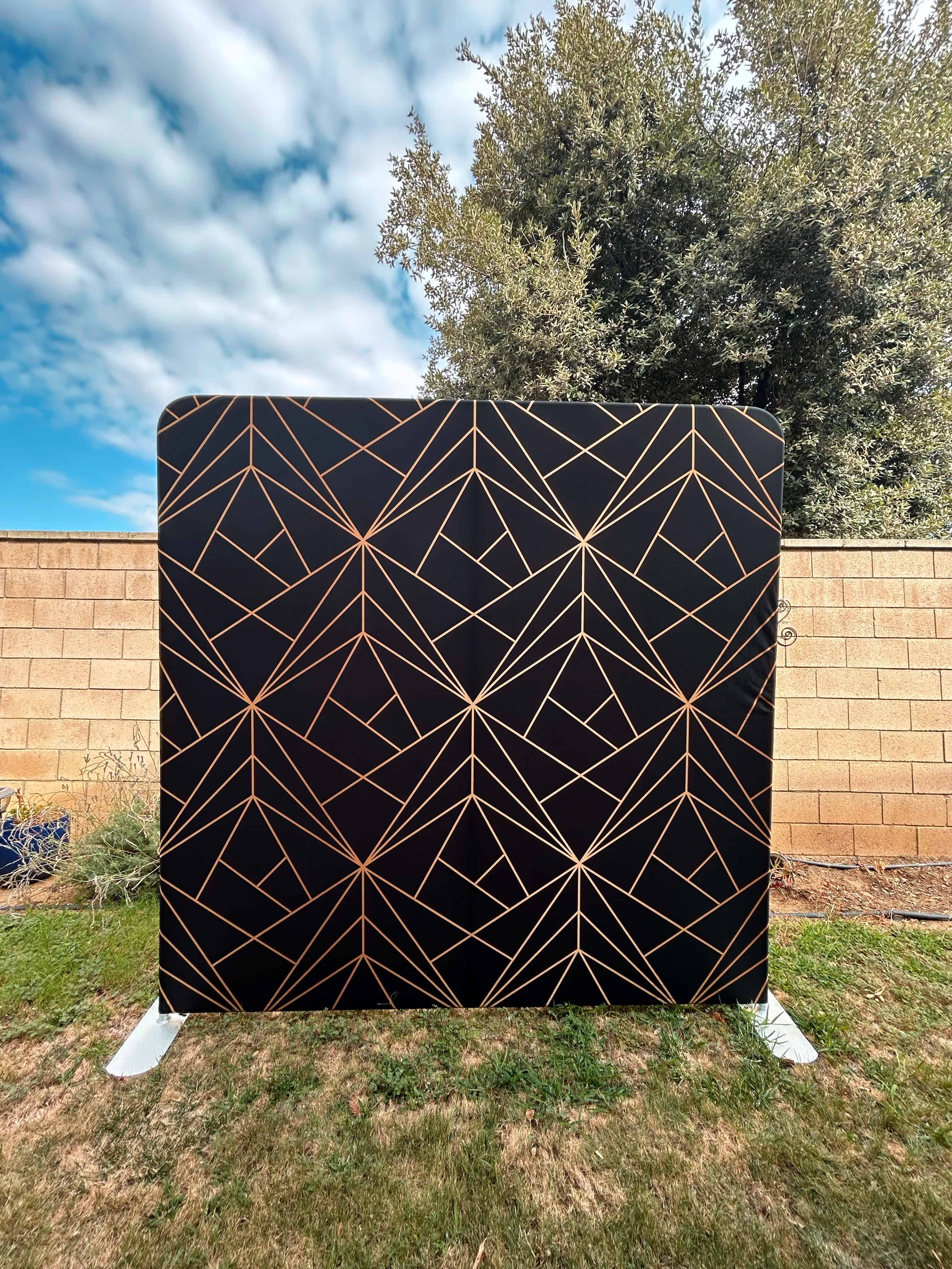 Bakersfield, CA Black Gold Geometric Backdrop